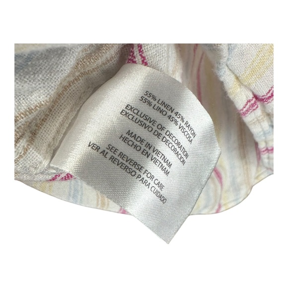 Gap Women’s XXL Linen Blend Striped LS Button Shirt Coastal Fisherman Beachy‎ - Picture 4 of 12